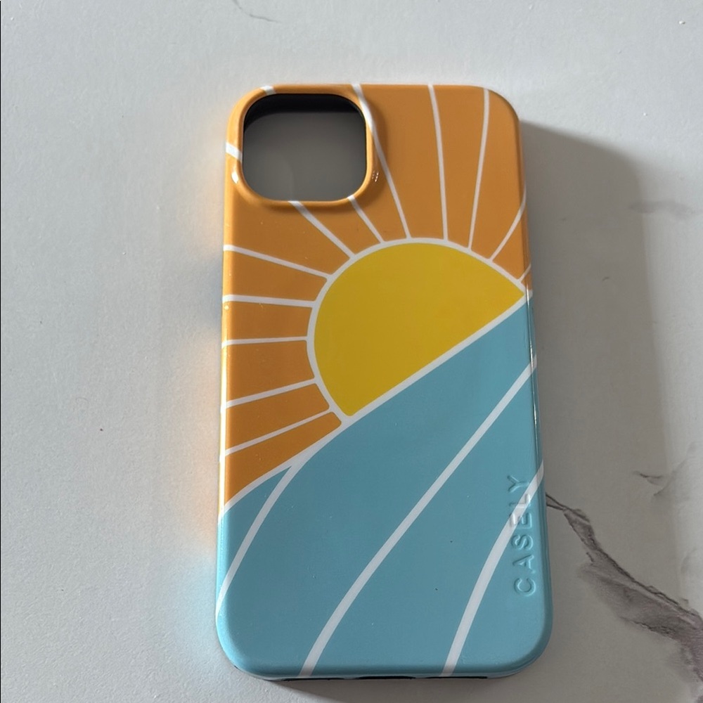 Retro Sunset iPhone Case Orange and Blue